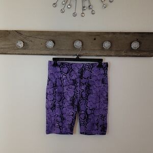 Rise LuLaRoe Purple Snake Print Bike Shorts SZ MED